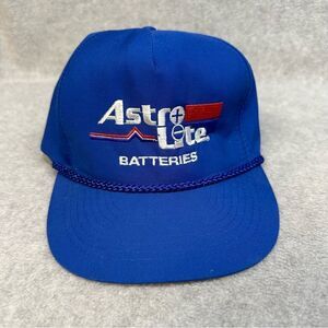 Astro Lite Batteries Hat Adult OSFA Blue Strapback Rope Brim Work Wear‎ Vintage
